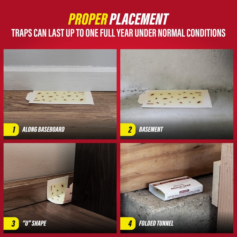 Catchmaster Roach Trap Glue Boards 6-Pk, Adhesive Bug Catcher, Insect & Roach Killer, Scorpion, Spider, Cricket, & Cockroach Traps for Home, Bulk Glue Traps for House & Garage, Pest Control for Home - Image 4