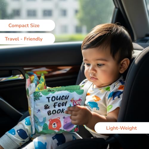 Shumee Peek-a-Boo Cloth Book for Babies | (6+ Months) | Jungle Animals Crinkle Touch & Feel Soft Sensory Toy | Infant Learning Book | Gift for 1 Year Old Baby Boy & Girl | Tear Resistant Washable - Image 4