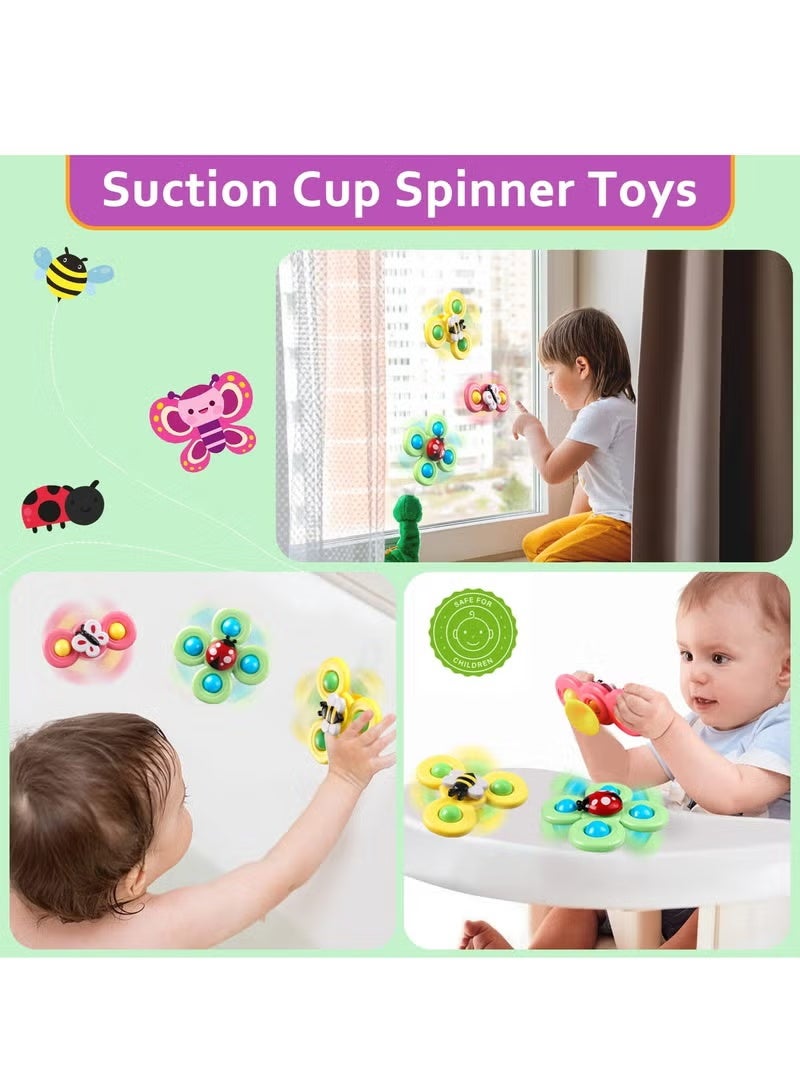 XiuWoo Baby-Safe 6-in-1 Montessori Toy Set - Sensory Stacking Blocks with Teether & Suction Cup, BPA-Free Bath & Learning Toys for Infants 1-3 Years Old - Image 3