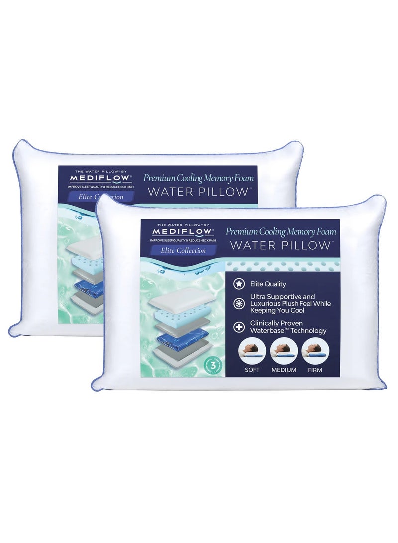 MEDIFLOW Elite Gel Memory Foam (Cooling) Mediflow Water Pillow | Active Cooling & Neck Support, 300TC Cotton - Image 4