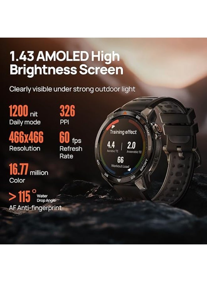 Mibro GS Pro2 - 1.43 Inch AMOLED Multisport Smart Watch with Bi-Band GNSS Smartwatch for Swimming, Cycling, Running, Hiking, Skiing and Padel (Dark Grey) - Image 2