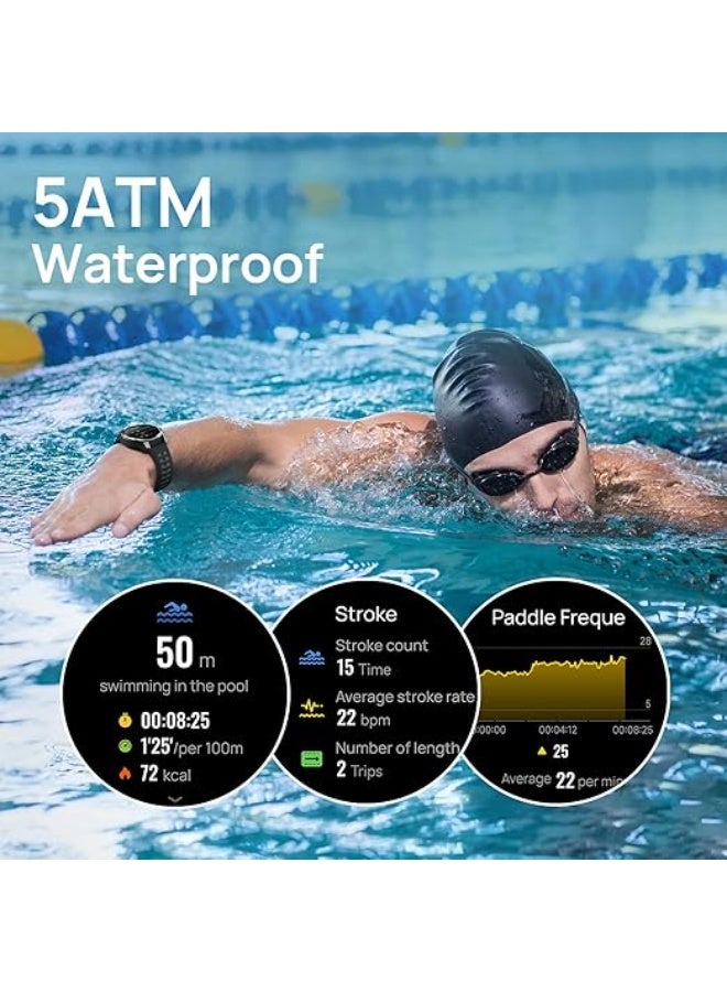 Mibro GS Pro2 - 1.43 Inch AMOLED Multisport Smart Watch with Bi-Band GNSS Smartwatch for Swimming, Cycling, Running, Hiking, Skiing and Padel (Dark Grey) - Image 5