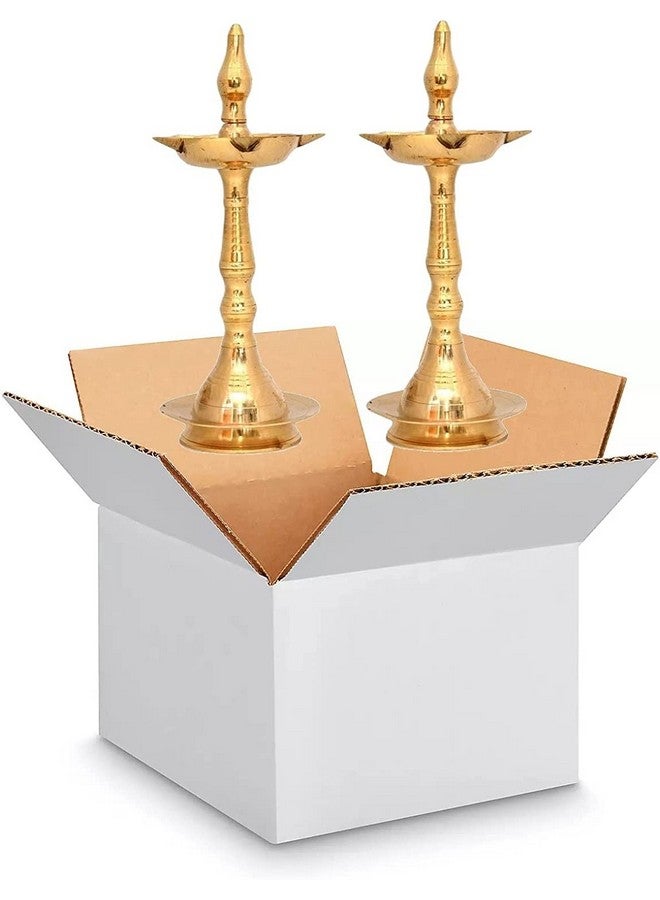 BENGALEN شمعة بنغالين النحاسية كيرلا دييا ساماي 10 بوصة مصباح زيت تقليدي من كيرلا ديبك لمعبد بوجا ديبام لمناسبات ديوالي هدية زفاف مجموعة من 2 - Image 4