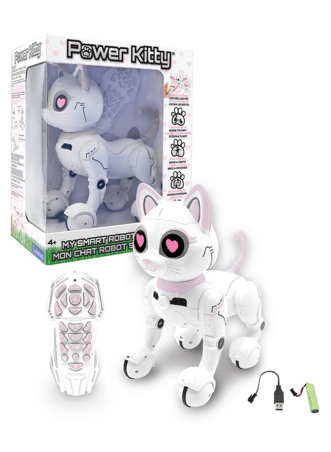 Lexibook ليكس بوك - باور كاتي® - قطة روبوت تحكم عن بعد، روبوت ذكي قابل للبرمجة، ضوء، صوت، أبيض/وردي - كاتي01 - Image 1