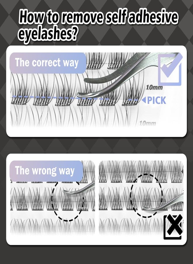 WONSIS Self Adhesive Eyelashes, 156 Pcs Self Adhesive Eyelash Clusters, No Glue Needed, Invisible Strip Tape - Longer Lasting, No Sticky Residue Pre Glued Eyelashes (Natural-Mixed)… - Image 5