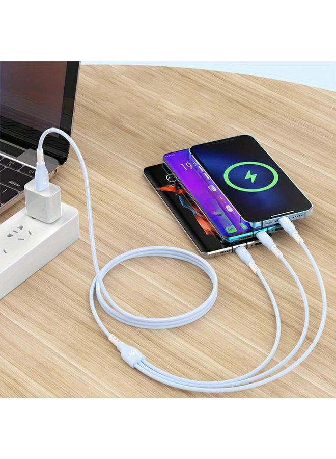 Pink And Blue 3 In 1 66W Fast Charging Data Cable 47 24 Inch Length - Image 4