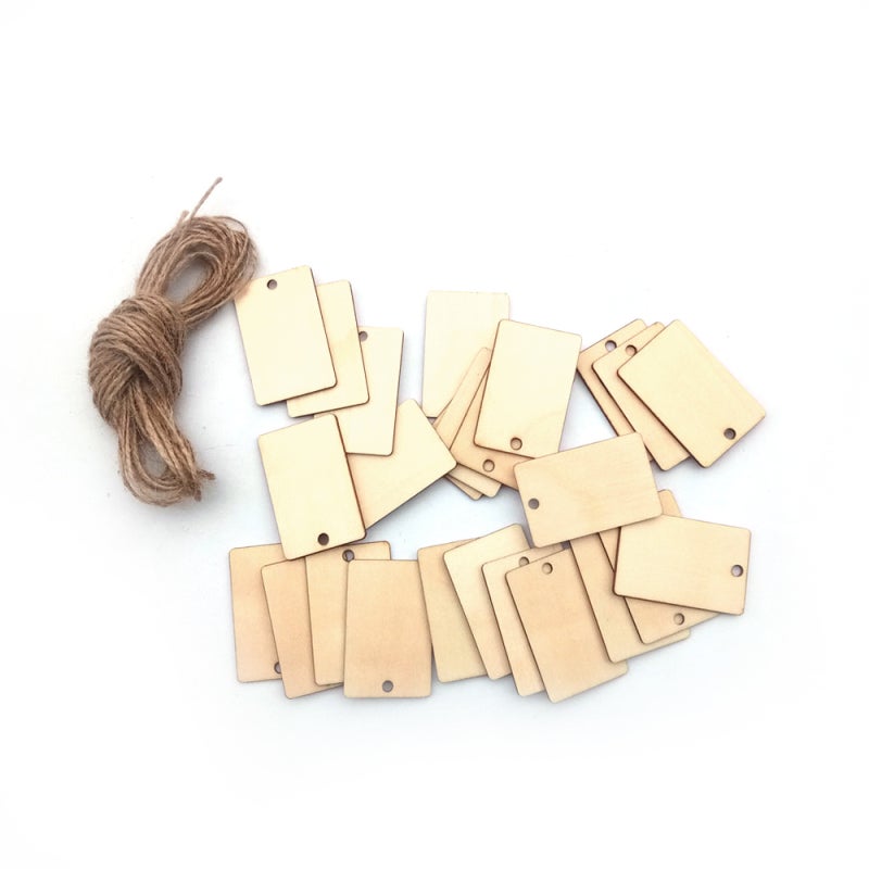 Wooden Tags 25-Pack High-Quality Plywood Rectangle Shape - Lightweight Versatile Rustic Decor for Home Weddings DIY Craft Projects - Image 2