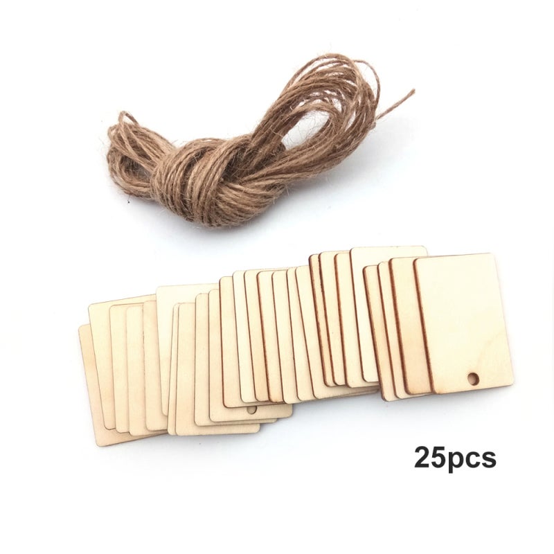 Wooden Tags 25-Pack High-Quality Plywood Rectangle Shape - Lightweight Versatile Rustic Decor for Home Weddings DIY Craft Projects - Image 5