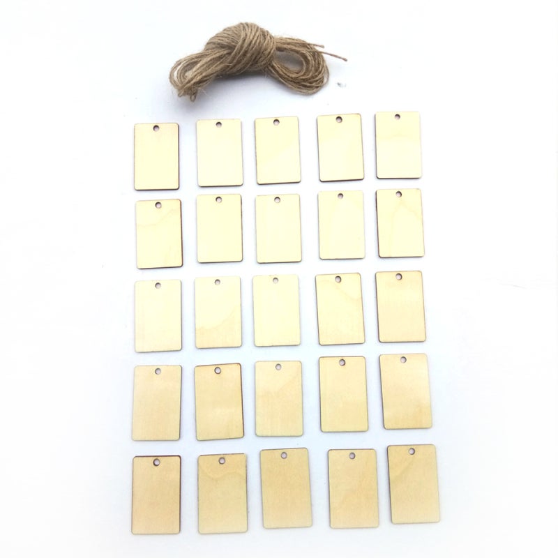 Wooden Tags 25-Pack High-Quality Plywood Rectangle Shape - Lightweight Versatile Rustic Decor for Home Weddings DIY Craft Projects - Image 3