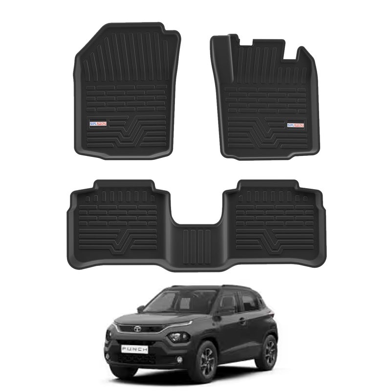 SIPL Tata Punch TPE Car Mats – All Weather Resistant Car Floor Mats | Anti Slip Full Coverage 3D Car Foot Mat | Waterproof Durable | Easy to Clean & Dust Free - Image 1