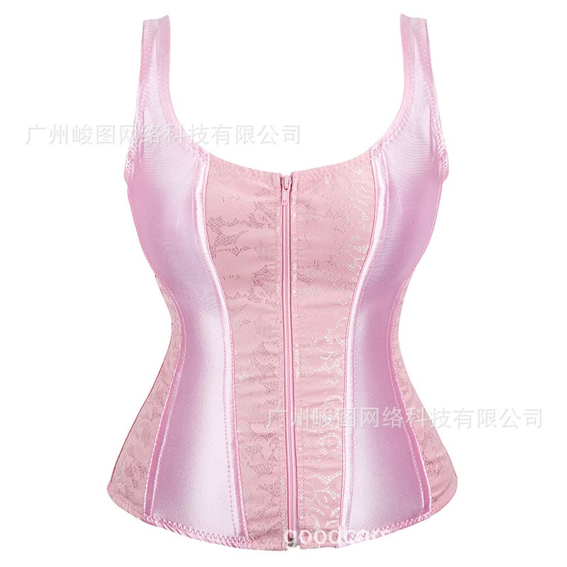 Court-Style Women'S Tummy Control Corset With Adjustable Shoulder Straps And Zipper, Shapewear Factory For - Image 1