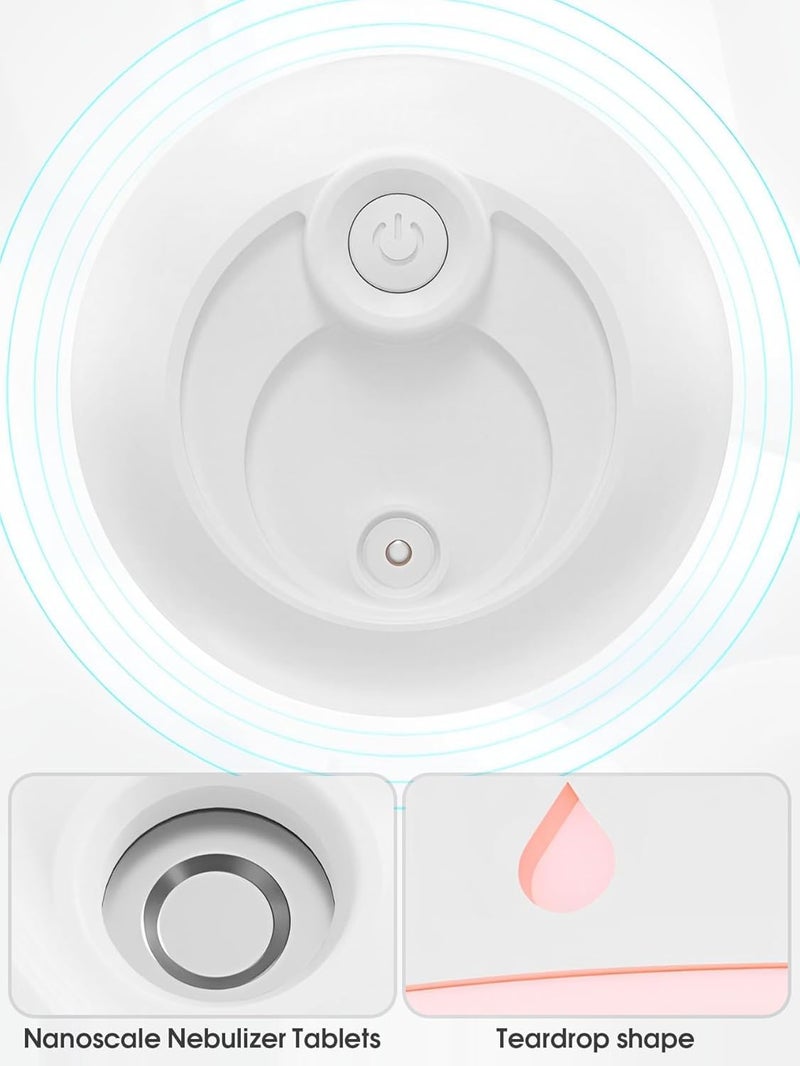 Rexez Mini Water Humidifier, Rexez 220 ml Small Portable USB Powered Cooler Mist Air Desktop Diffuser with Soft Night Light for Car Bedroom Office (White) - Image 2