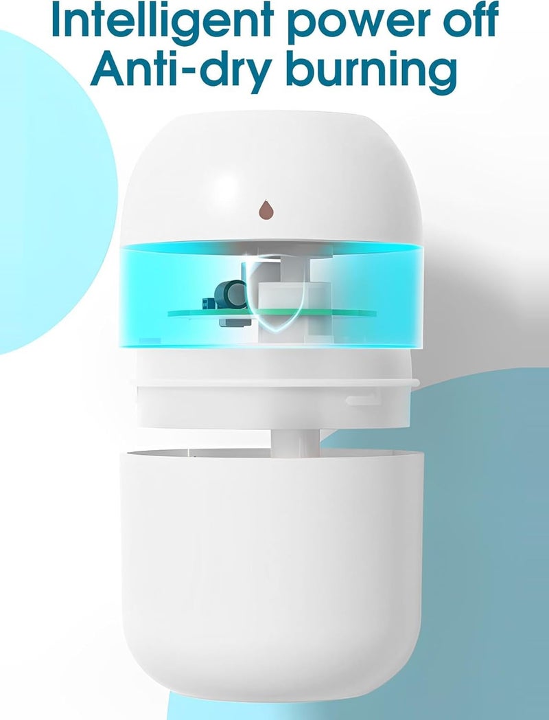 Rexez Mini Water Humidifier, Rexez 220 ml Small Portable USB Powered Cooler Mist Air Desktop Diffuser with Soft Night Light for Car Bedroom Office (White) - Image 4