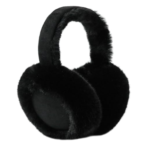 Kedofe Ear Muffs for Winter Women Foldable Fuzzy Cold Outdoor Earmuffs Soft Faux Furry Ear Warmers Covers (Black) - Image 3