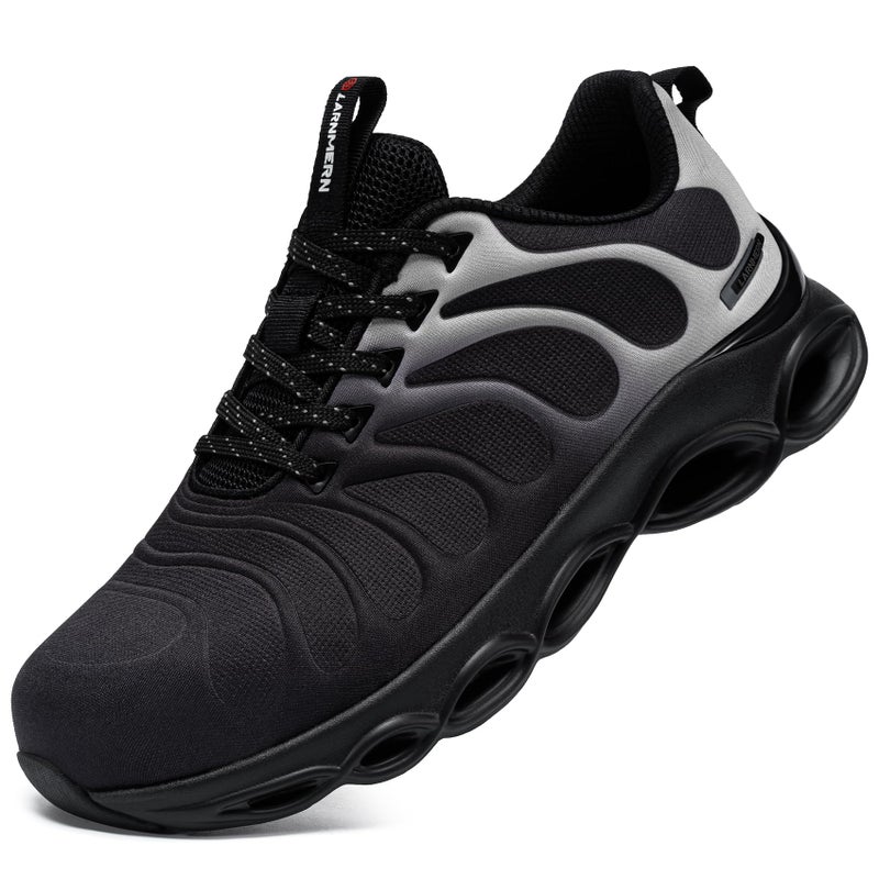 LARNMERN Steel Toe Shoes for Men Safety Shoes Work Sneakers Comfortable Safety Toe Sneakers Work Lightweight Colorful Zapatos de Seguridad (12,Black Gray) - Image 1
