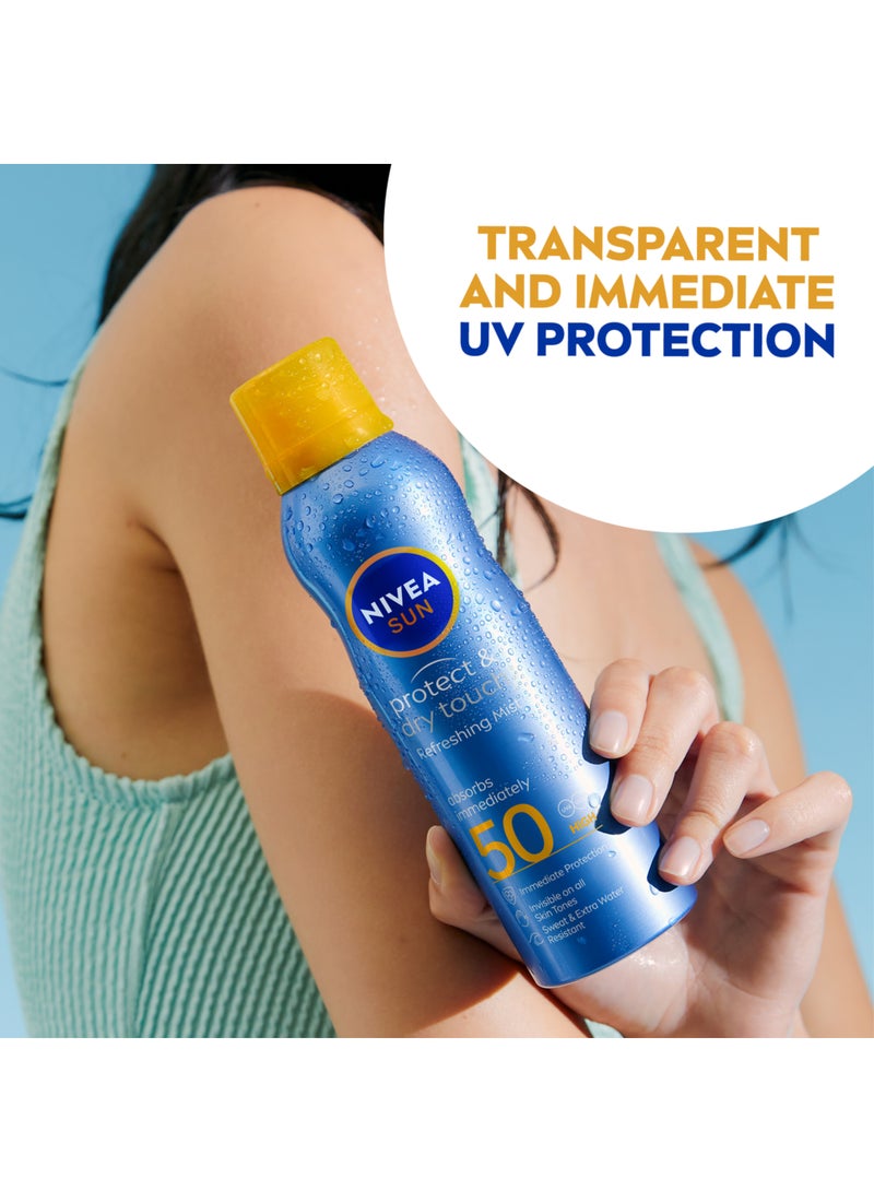 Nivea رذاذ مرطب واقي من الشمس مع حماية من الأشعة فوق البنفسجية SPF50 ضد أشعة UVA+UVB وحروق الشمس - Image 3
