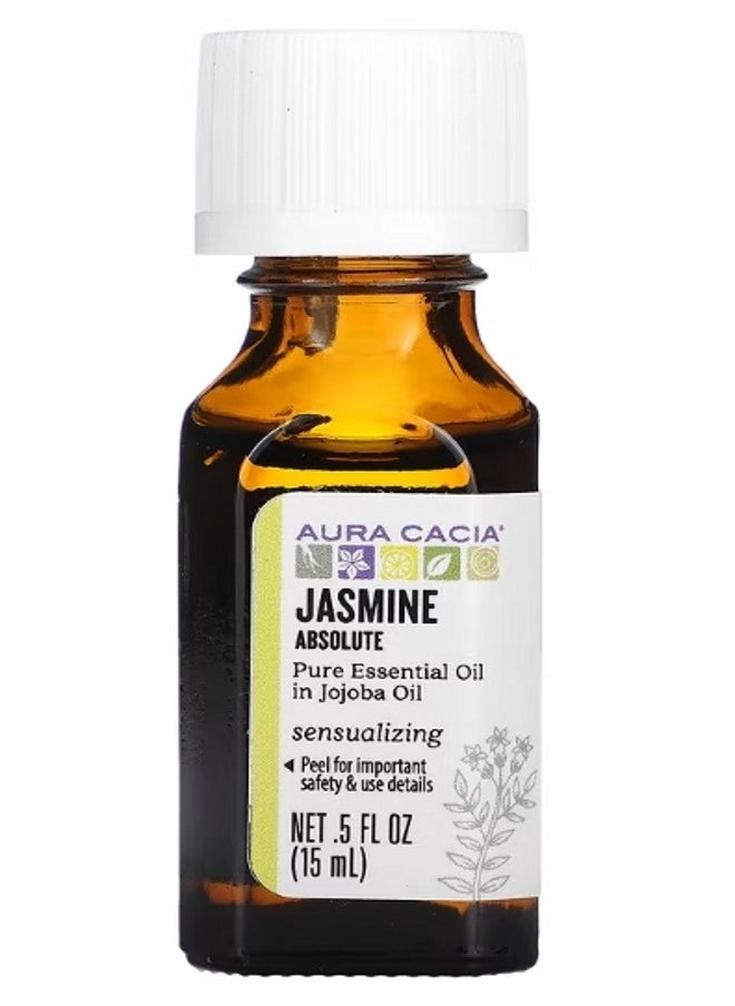 Aura Cacia Pure Essential Oil Jasmine Absolute 0.5 fl oz 15 ml  - Image 1