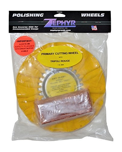 Zephyr Products AWY58-8WB Yellow 8" Airway Buffing Wheel with 1 LB Tripoli Bar Heavy/Medium Cut, 1 Pack - Image 5