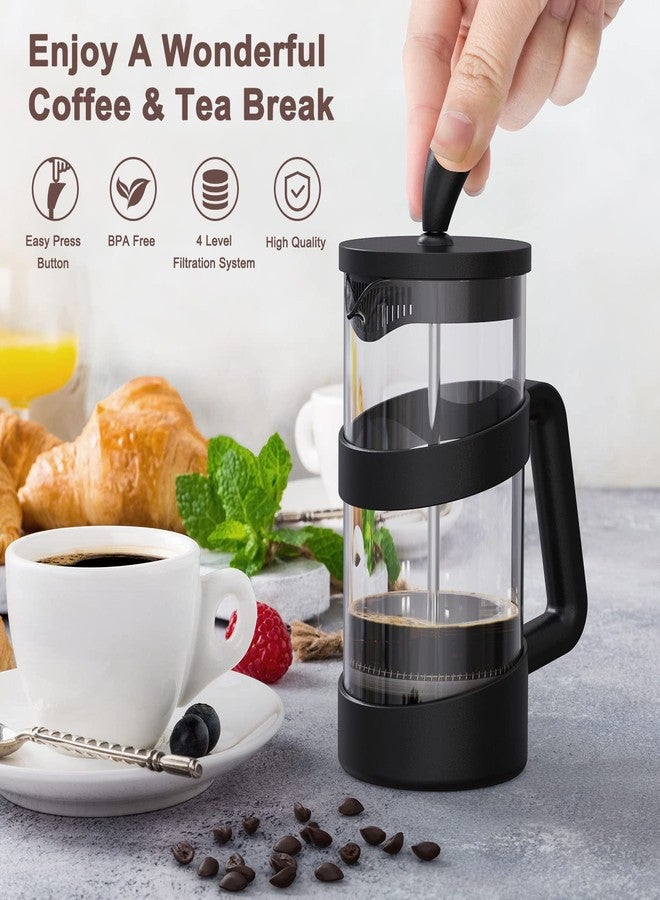 RAINBEAN Mini French Press Coffee Maker, 12 oz, Camping Coffee Press Pot, Small French Press, Tea and Frothed Milk Press (Black, 12 oz) - Image 2