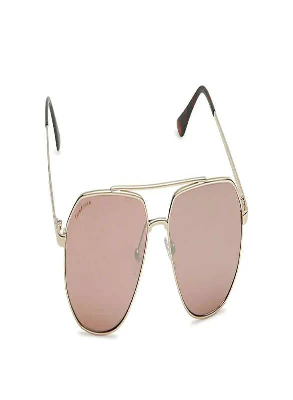 fastrack Gold Aviator Unisex Sunglasses (M186YL4|58)