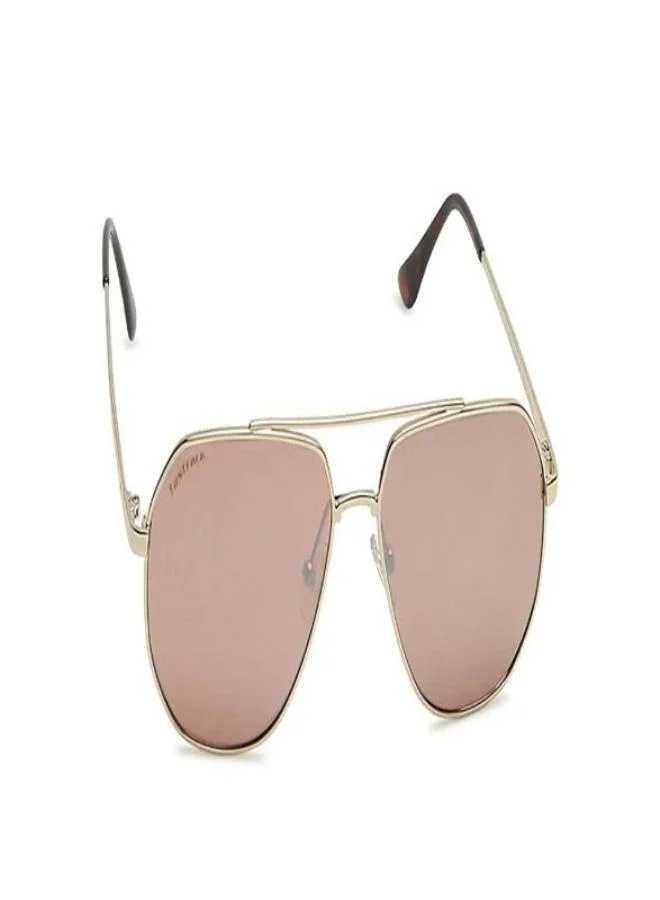 fastrack Gold Aviator Unisex Sunglasses (M186YL4|58)