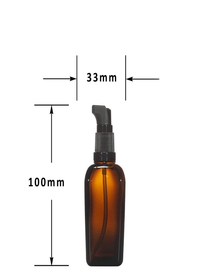Devinez Multipurpose Amber Color Square Glass Bottle, 30 ml with Black Lotion Pump & Cap (Pack of 2), for Beauty, Essential Oils, Blends, Skin Care, Travel, Toners, Cosmetic & DIY - Image 2