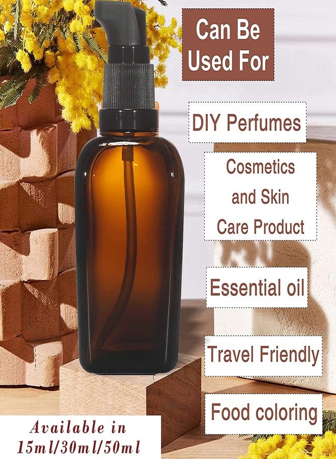 Devinez Multipurpose Amber Color Square Glass Bottle, 30 ml with Black Lotion Pump & Cap (Pack of 2), for Beauty, Essential Oils, Blends, Skin Care, Travel, Toners, Cosmetic & DIY - Image 3
