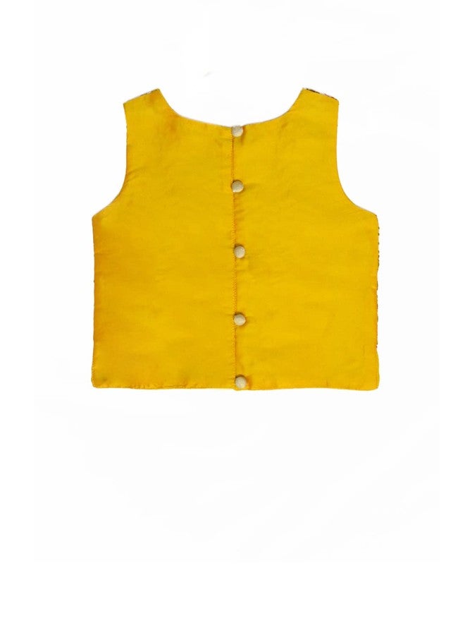 A.T.U.N. (ALL THINGS UBER NICE) A.T.U.N. Girls' Regular Fit Lehenga Choli (GLHG KSG AMB_Yellow_8-9 Years) - Image 2