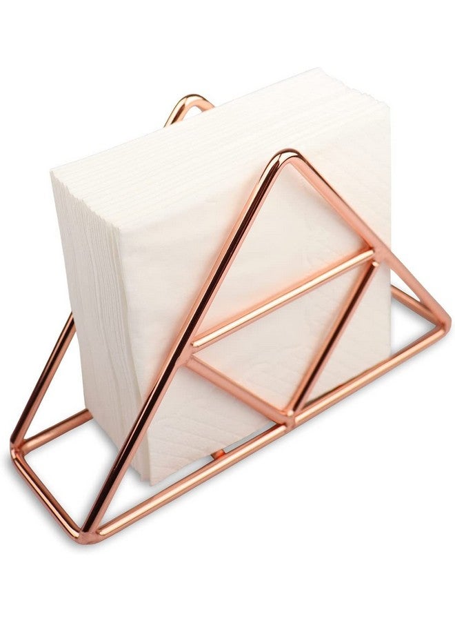 CentraLit حامل المناديل CentraLit لطاولة الطعام - حامل ورق المناديل للمطبخ، الطاولة، ديكور المنزل، المكتب، المطعم، منظم موزع المناديل لطاولات العشاء، المطبخ، الحمام (ذهبي وردي) - Image 3