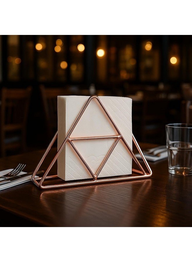 CentraLit حامل المناديل CentraLit لطاولة الطعام - حامل ورق المناديل للمطبخ، الطاولة، ديكور المنزل، المكتب، المطعم، منظم موزع المناديل لطاولات العشاء، المطبخ، الحمام (ذهبي وردي) - Image 5