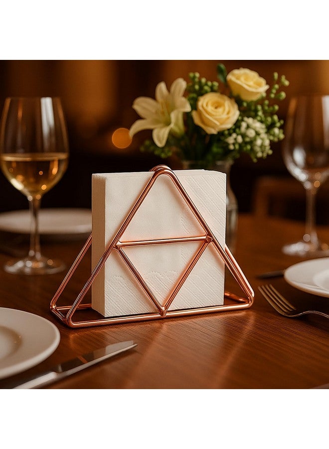 CentraLit حامل المناديل CentraLit لطاولة الطعام - حامل ورق المناديل للمطبخ، الطاولة، ديكور المنزل، المكتب، المطعم، منظم موزع المناديل لطاولات العشاء، المطبخ، الحمام (ذهبي وردي) - Image 4