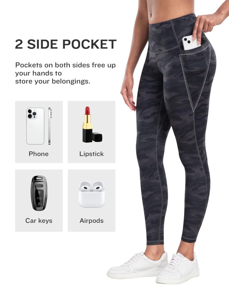 LZYVOO Leggings with Pockets for Women, 6 Packs Soft High Waisted Tummy Control Workout Yoga Pants(Camo-2XL) - Image 3