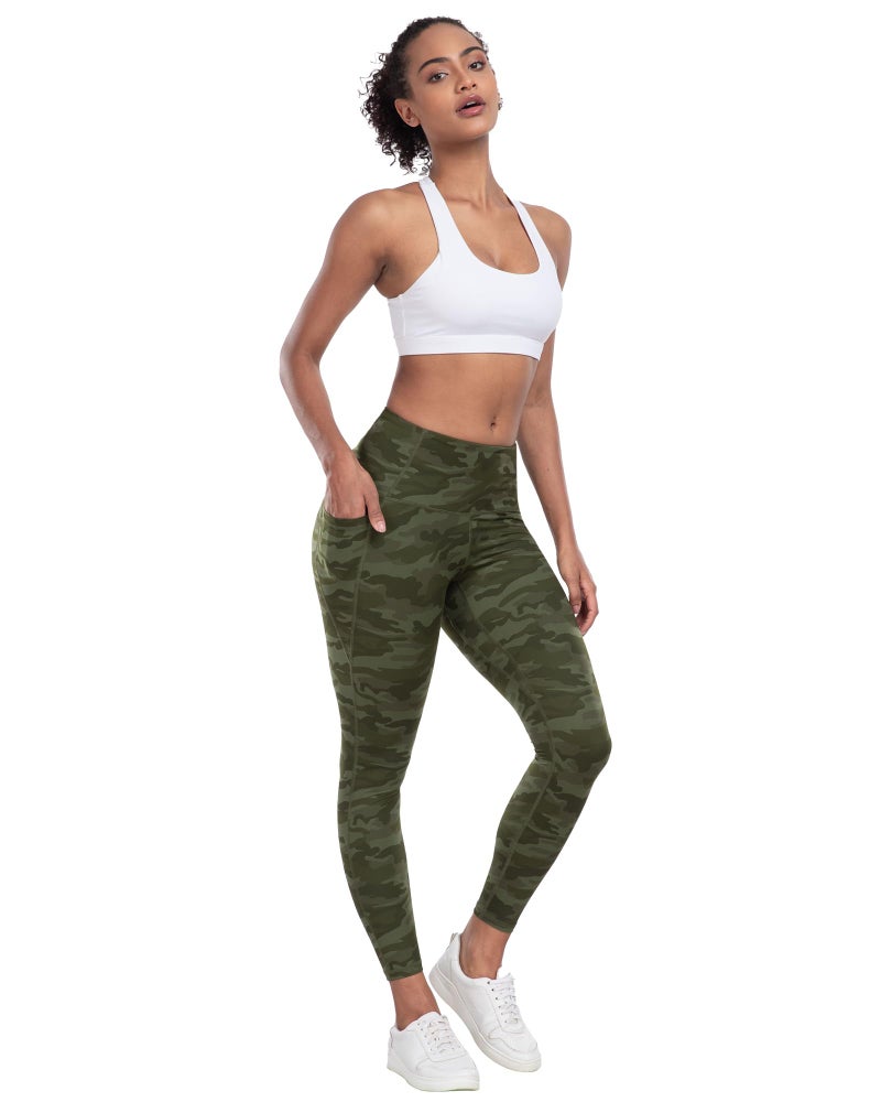 LZYVOO Leggings with Pockets for Women, 6 Packs Soft High Waisted Tummy Control Workout Yoga Pants(Camo-2XL) - Image 4