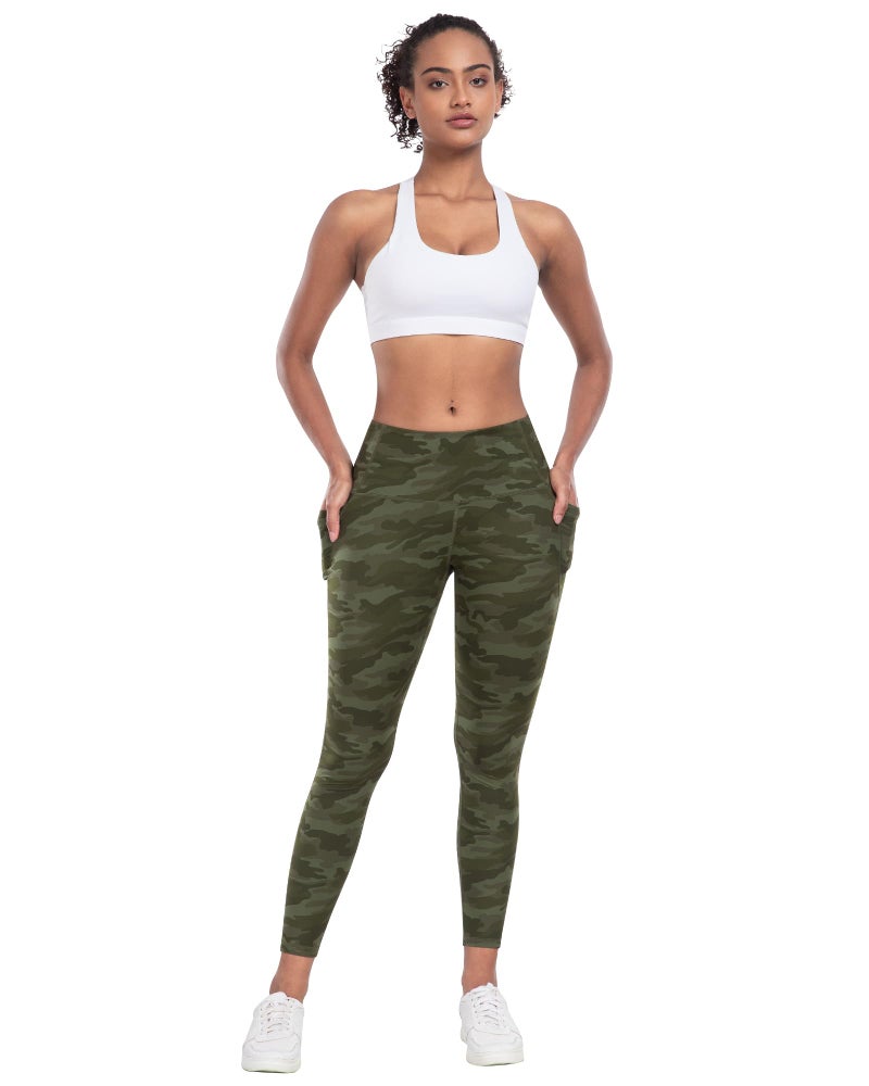 LZYVOO Leggings with Pockets for Women, 6 Packs Soft High Waisted Tummy Control Workout Yoga Pants(Camo-2XL) - Image 2