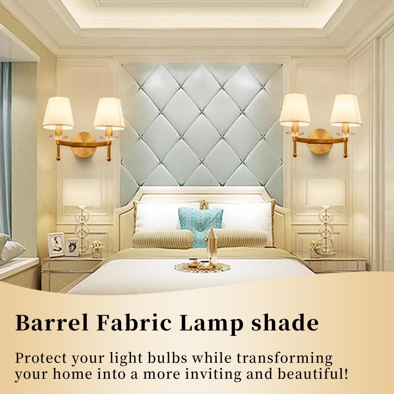 TANEMUDO 12 Pack Small Lamp Shade 3" x 6" x 5" White Barrel Fabric Lampshade Cover Beige Linen for Table Floor Lamp Eyes Protected Appearance - Image 5