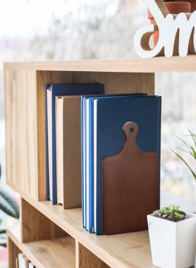 Jetec Wood Bookends, Kitchen Cookbook Bookends Quality Cutting Board Decorative Wooden Book Ends for Office Files Magazine Kitchen Books(Dark Walnut Color,Beech) - Image 5
