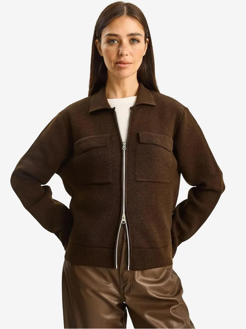 بيانكو لوتشي كارديجان محبوك مضلع من لوتشي بسحاب وجيوب