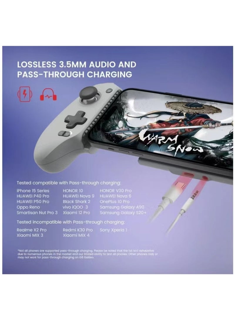 general Professional Gamepad G8 Galileo Mobile Gaming Controller for Android & iPhone 15 Series (USB-C), Plug and Play with Hall Effect Joysticks/Hall Trigger / 2 Mappable Back Buttons / ABXY Buttons / 3.5mm Audio Jack - Image 5