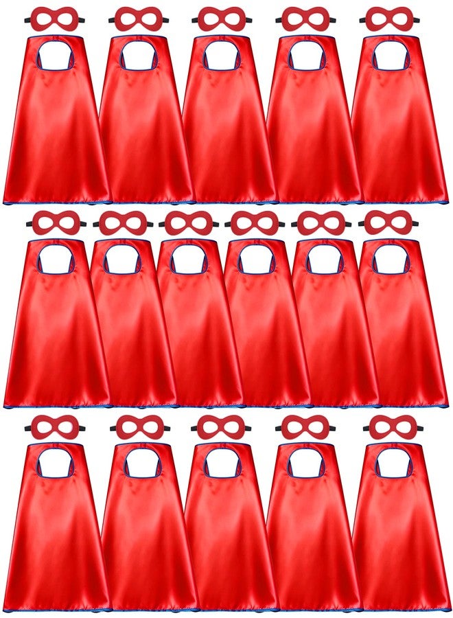 D.Q.Z Superhero Capes and Masks for Kids 16 Set, Boys Super Hero Party Favor Costume, 3 years old Girls Gifts Birthday Toys (Red) - Image 1
