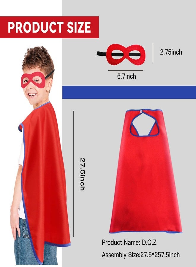 D.Q.Z Superhero Capes and Masks for Kids 16 Set, Boys Super Hero Party Favor Costume, 3 years old Girls Gifts Birthday Toys (Red) - Image 4