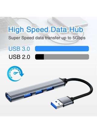 Mini USB Hub Extensions, USB Hub for Laptop, 4 Port USB 3.0 Hub Expander, Ultra Slim Portable Data Hub Applicable for Laptop, Mouse, PC, USB Splitter Aluminum, USB Adapter Station - pzsku/ZCE7127875EED479FA356Z/45/_/1689812313/12b70dd4-40b4-4206-be90-7c1f9622268e
