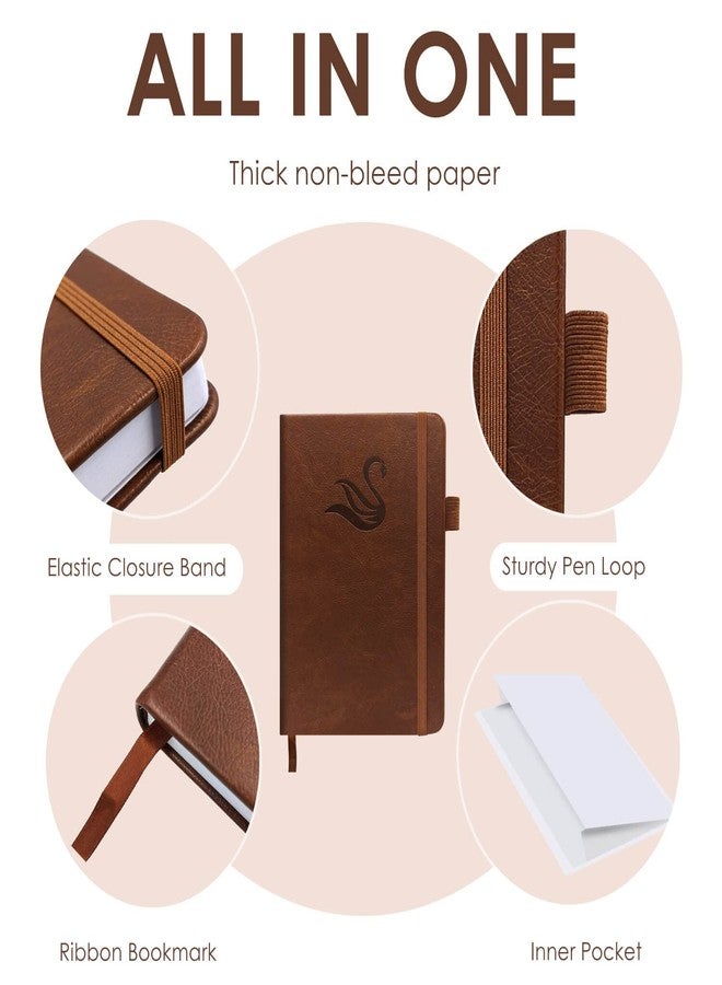 Jxselect Elegant Password Book with Alphabetical Tabs - Hardcover Password Book for Internet Website Address Login - 5.2" x 7.6" Password Keeper and Organizer w/Notes Section & Back Pocket(Brown) - Image 3