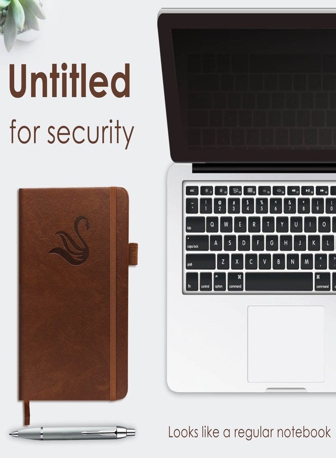 Jxselect Elegant Password Book with Alphabetical Tabs - Hardcover Password Book for Internet Website Address Login - 5.2" x 7.6" Password Keeper and Organizer w/Notes Section & Back Pocket(Brown) - Image 2