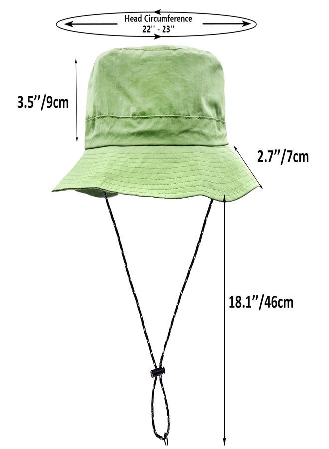 woogwin Waterproof Bucket Rain Hat with Chin Strap Quick Dry Packable Boonie Sun Hat Safari Hat UV Protection(Apple Green) - Image 4