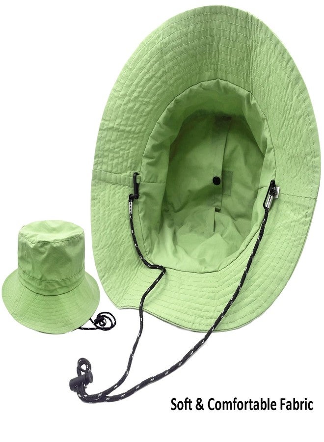 woogwin Waterproof Bucket Rain Hat with Chin Strap Quick Dry Packable Boonie Sun Hat Safari Hat UV Protection(Apple Green) - Image 5