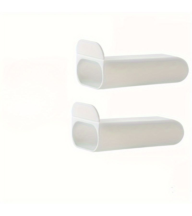 White PP Clip On Desk Pen Holders 2pcs Adhesive Office Organizer - Image 4
