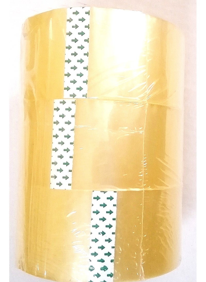 روتو شطرطون تغليف شفاف من روتو ، 3 بكرات، عرض 2 بوصة، طول 100 ياردة للتغليف، قوي ومتين لإغلاق الصناديق والطرود والبريد واللوازم المكتبية - Image 1