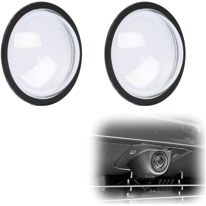 rayihni غطاء عدسة مزدوج متوافق مع تسلا 2025 موديل Y جونيبر / 2025 سايبرترك / 2025 موديل S / 2025 موديل 3 كاميرا مقدمة الصدام، مجموعة غطاء حماية - Image 1