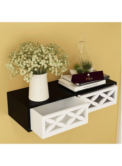Exclusively Launched Engineered Wood Wall Shelf with Drawer for Living Room , Storage and Home Decorative (Glossy Finish)