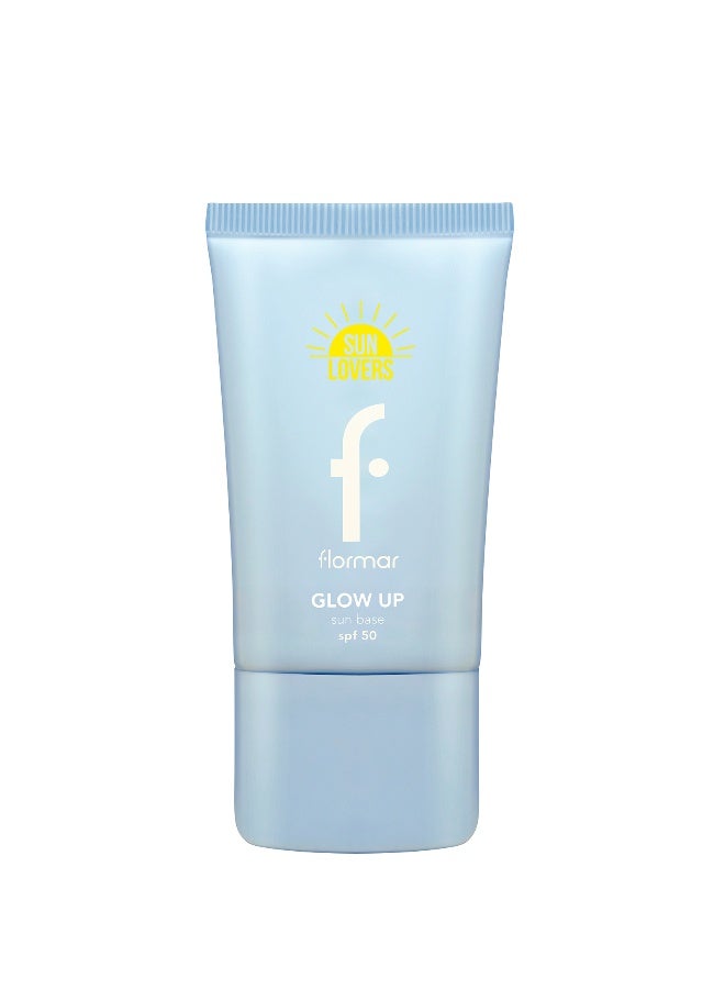 flormar Glow Up Sun Base SPF 50+ – Daily UV Protection Primer, Lightweight Texture, Radiant Skin Finish pink - Image 1